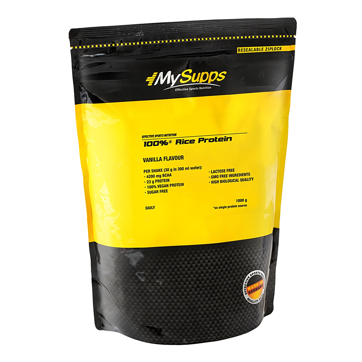 Eine Packung My Supps 100% Rice Protein