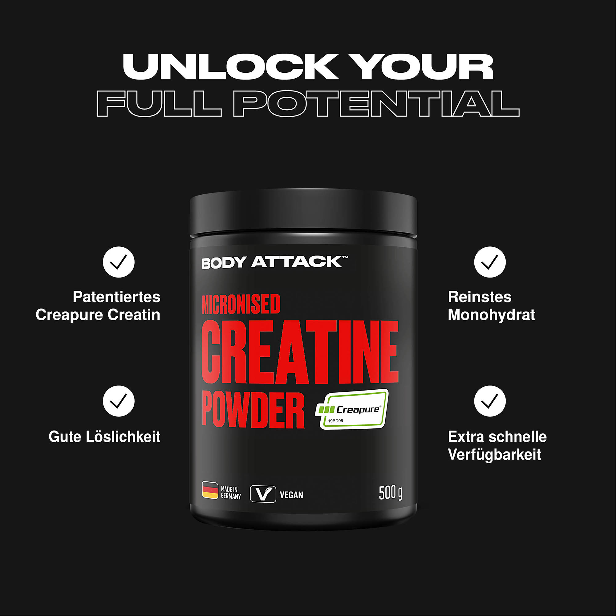 Micronised Creatine Powder Informationsbanner