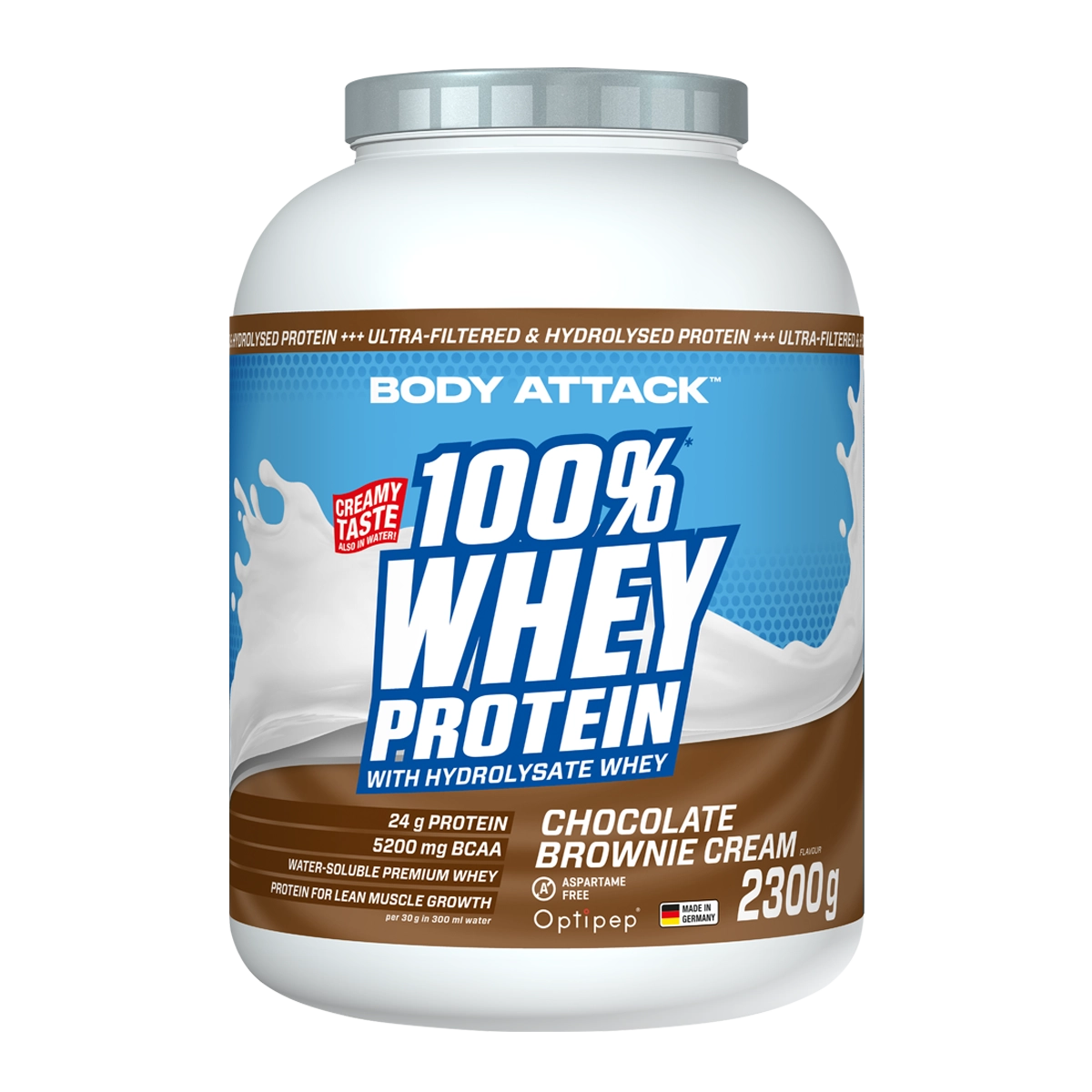 Eine Dose 100% Whey Protein Chocolate Brownie Cream 2300g