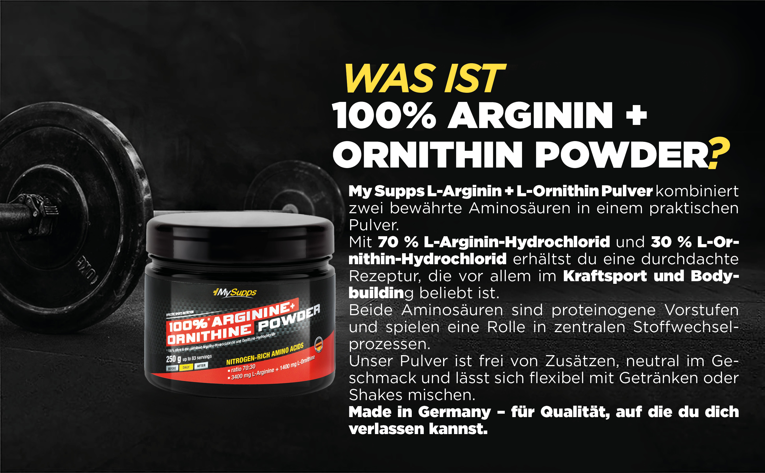 100 % Arginine + Ornithine Powder