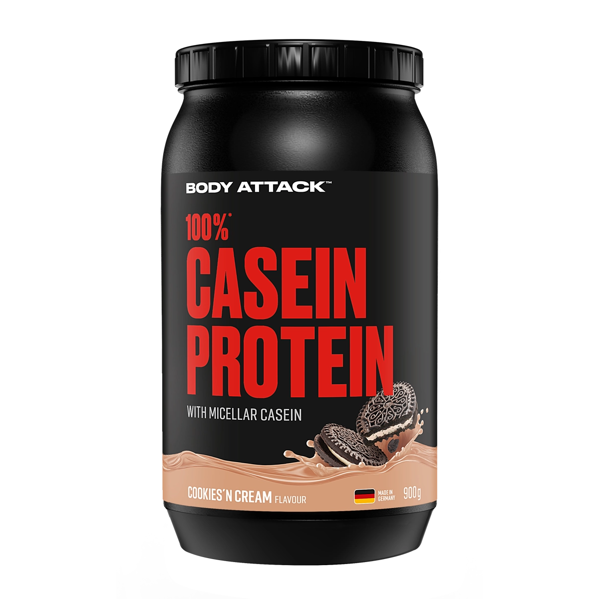 Eine Dose 100% Casein Protein Cookies'n Cream 