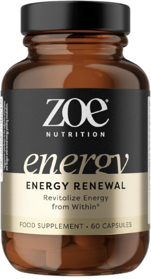 Eine Flasche Zoe Nutrition Energy Renewal