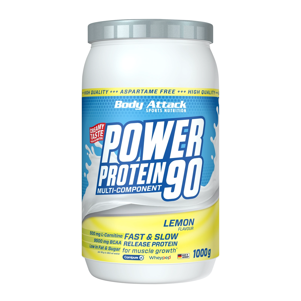 Eine Dose Power Protein 90 Lemon 1000g