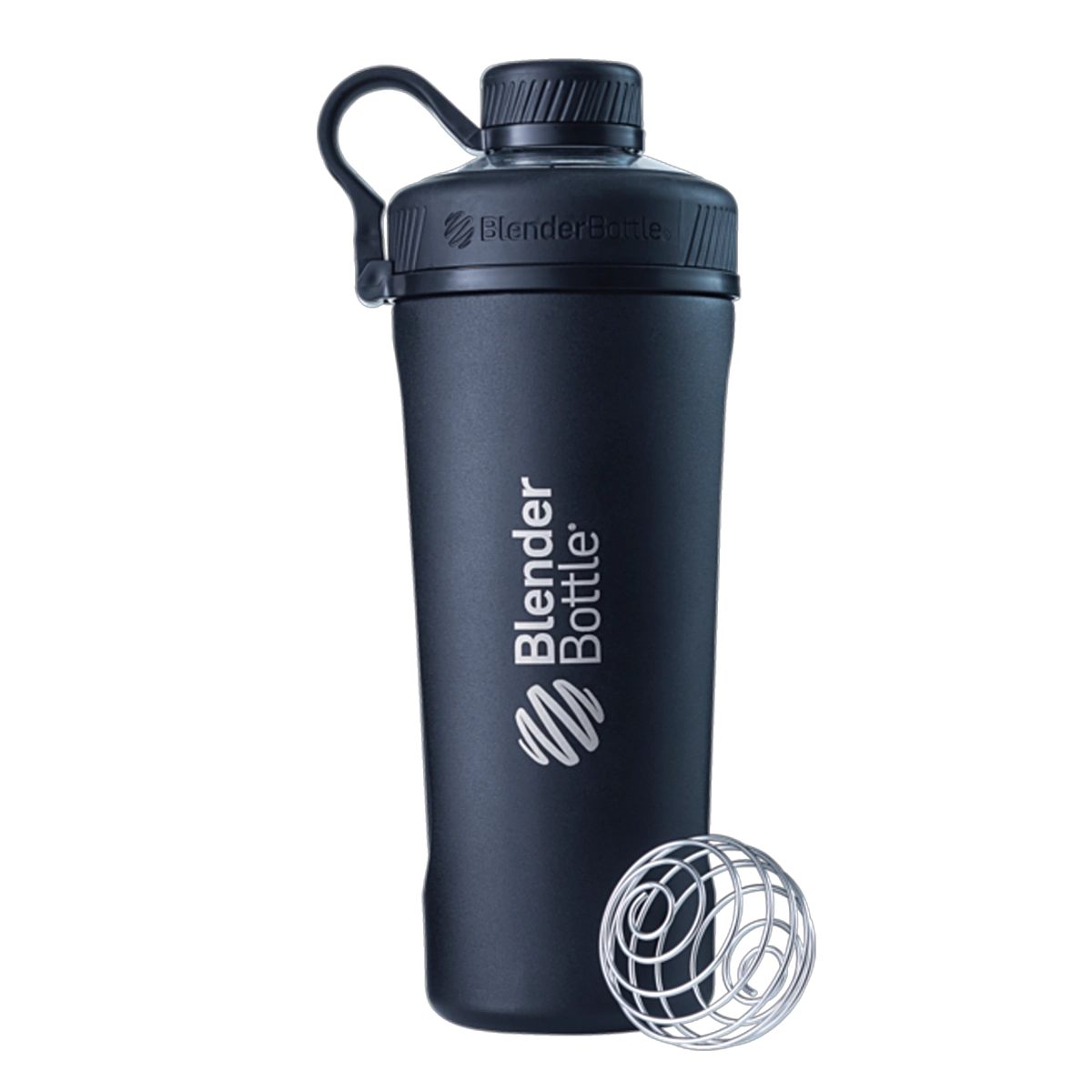 Eine blaue Blender Bottle Trinkflasche 