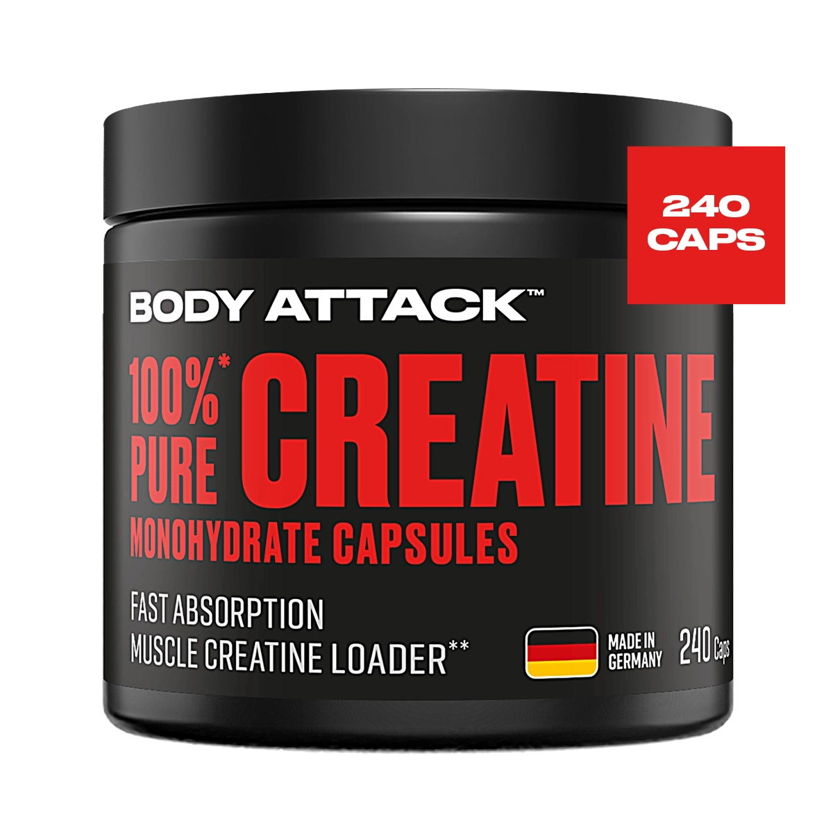 Eine Dose 100% Pure Creatine Monohydrate Capsules 