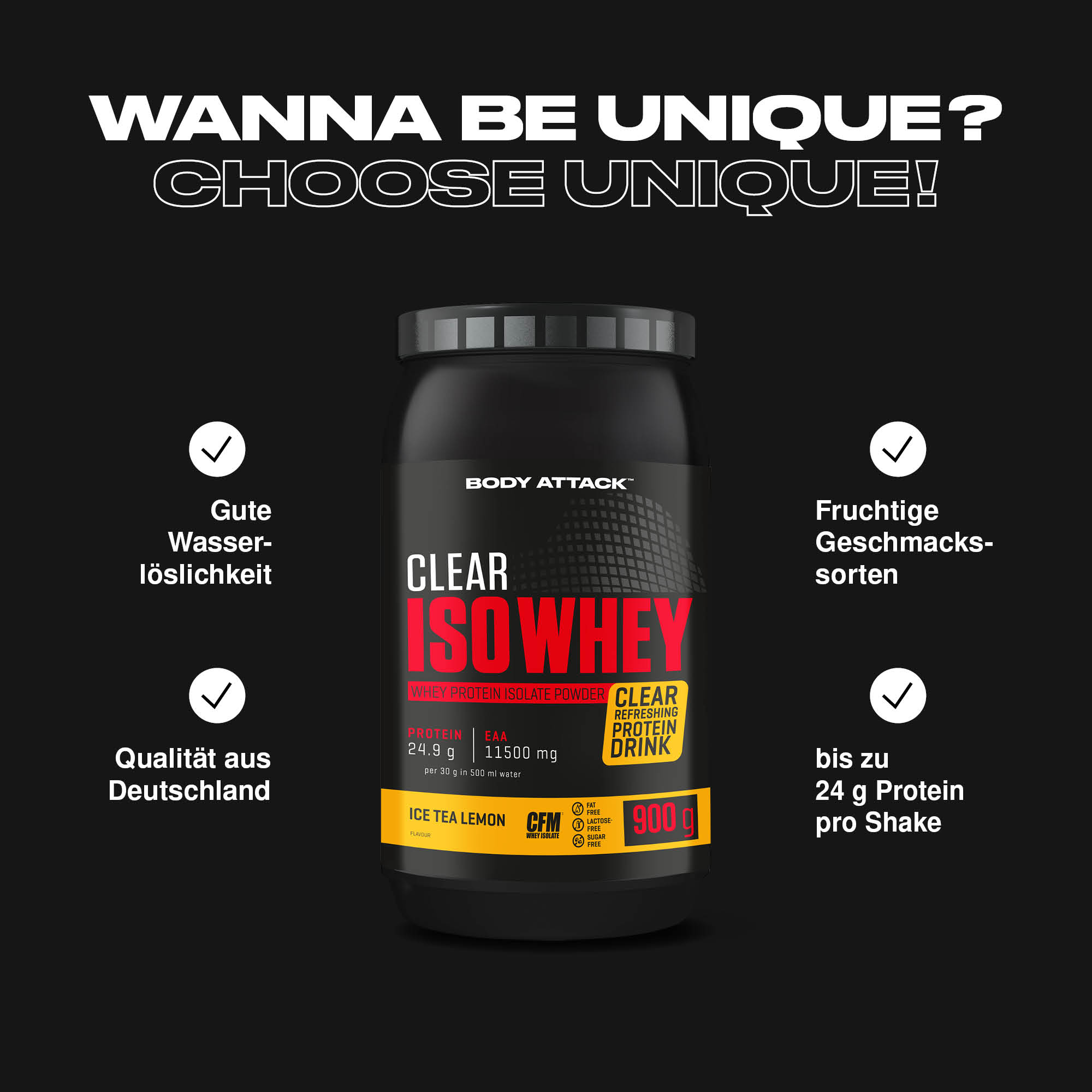 Clear Iso Whey Informationsbanner