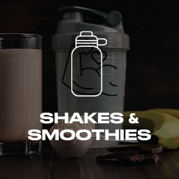 Shaker und ein Glas mit einem Smoothies