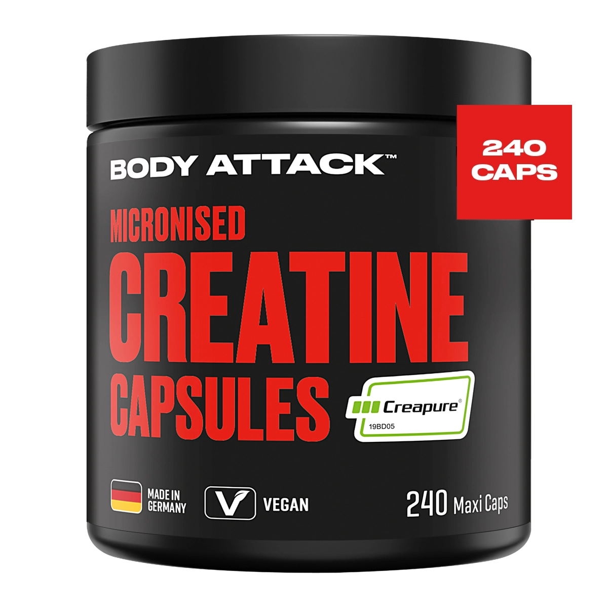Eine Dose Micronised Creatine Capsules 