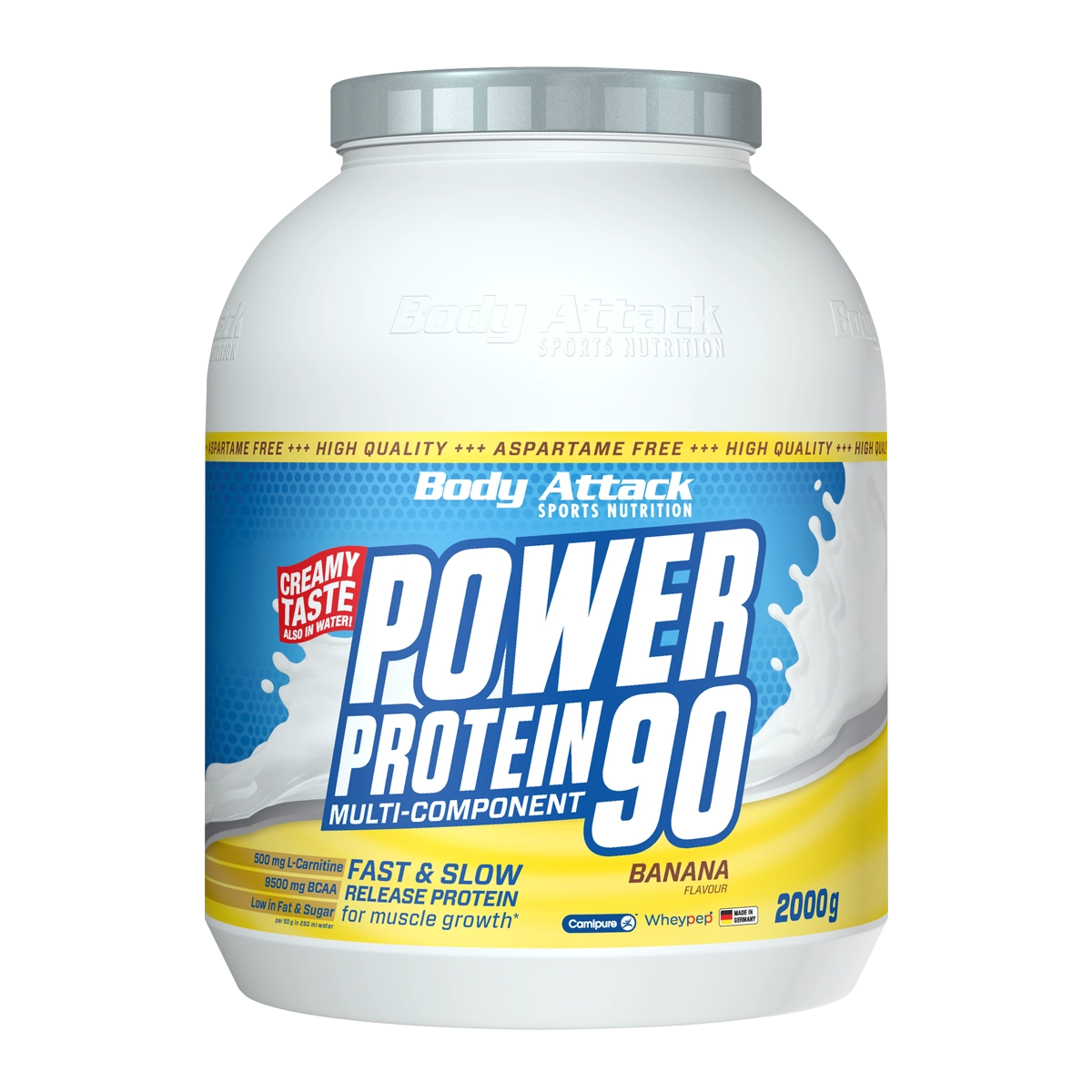 Eine Dose Power Protein 90 Banana 2000g