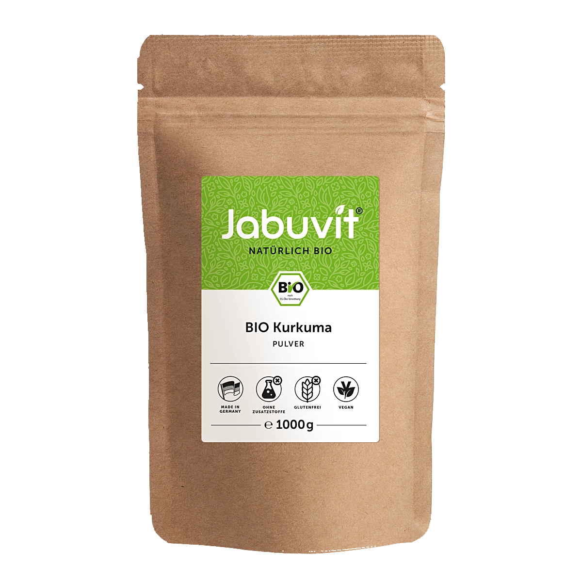 Eine Packung Jabuvit Bio Kurkuma 