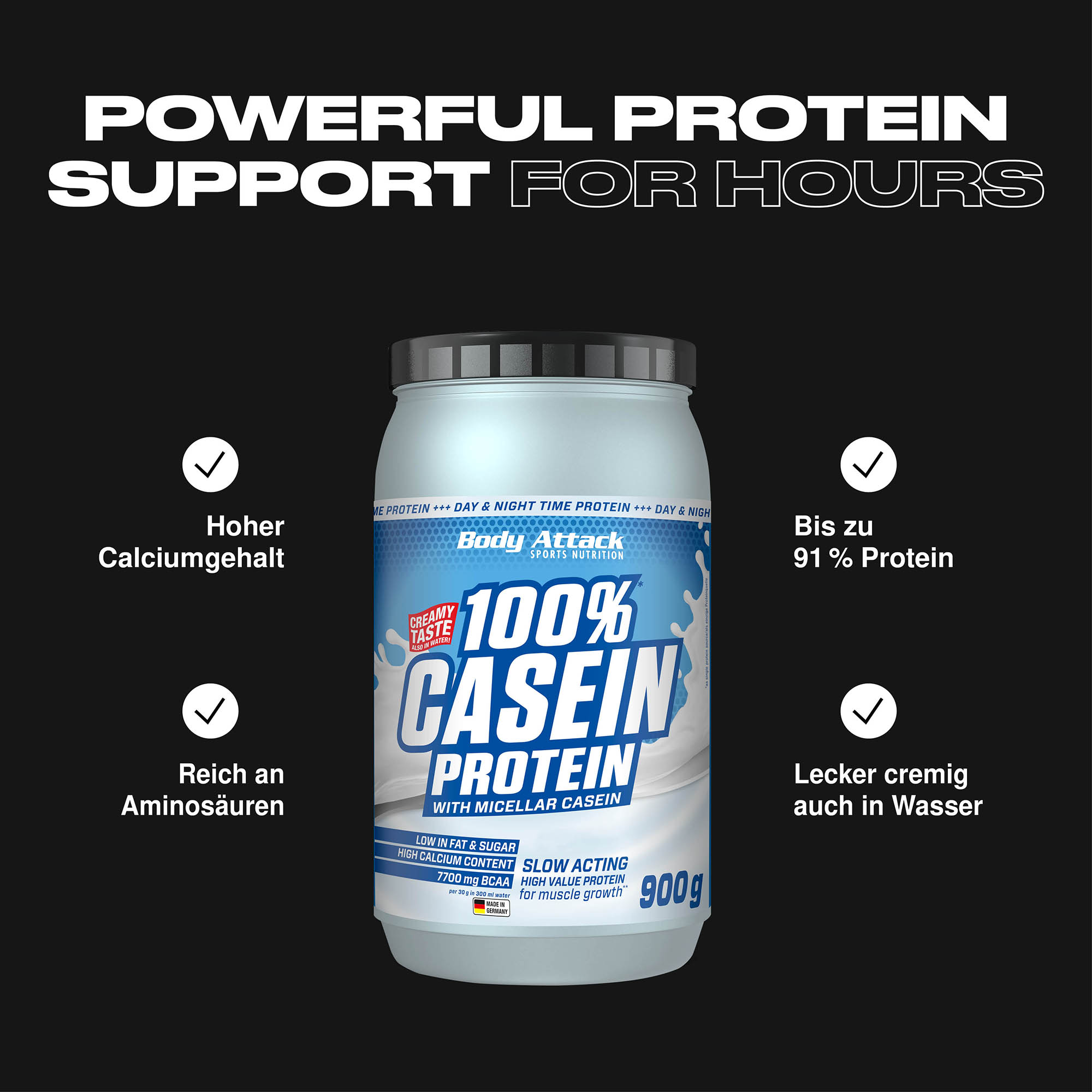 100% Casein Protein Informationsbanner